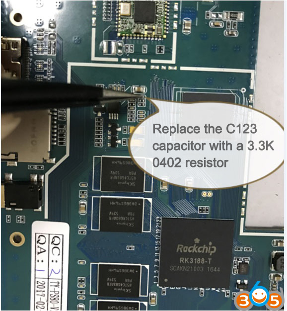 Replace The C123 Capacitor With A 3.3K  0402 Resistor
