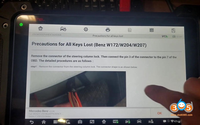 Autel Im608 Mercedes C230 All Keys Lost Key Programming 06