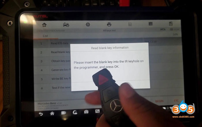 Autel Im608 Mercedes C230 All Keys Lost Key Programming 12