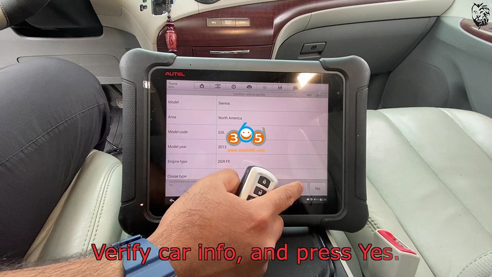 Autel Maxisys Elite Program Toyota Sienna 2013 Smart Keyfob 13