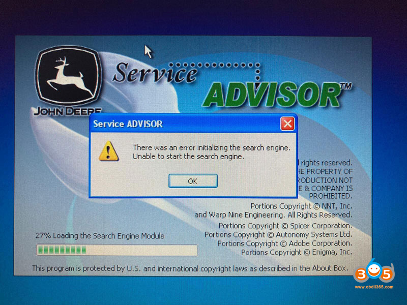 Service Advisor Unable To Start Search Engine 01