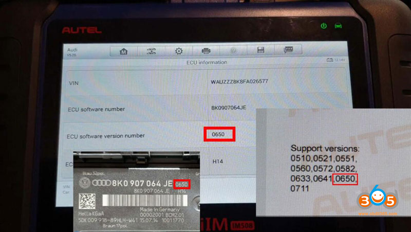 Autel Imm508 Read Audi Bcm2 Encrypted 14