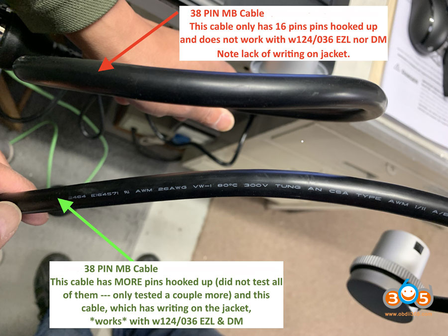 Benz 38 Pin Cable Comparison