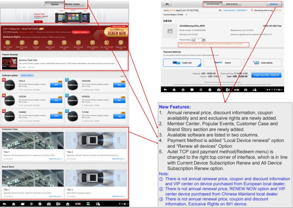 Autel Tablets New UI Features, Renew Subscription and Update