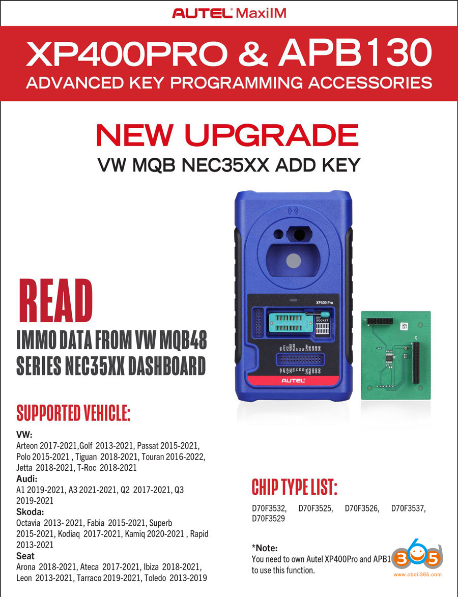 Autel Im608 Vag Mqb48 Add Key