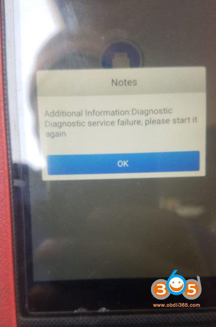 Launch X431 Diagnostic Service Failure