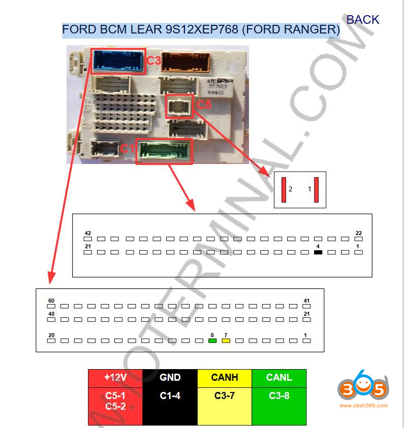 FORD BCM LEAR 9S12XEP768 (FORD RANGER)