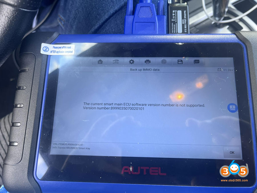 Autel Im508 2022 Toyota 4runer Software Not Supported