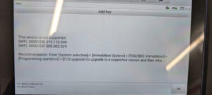 Autel IM608 BMW FEM SWFL Version Is Not Supported