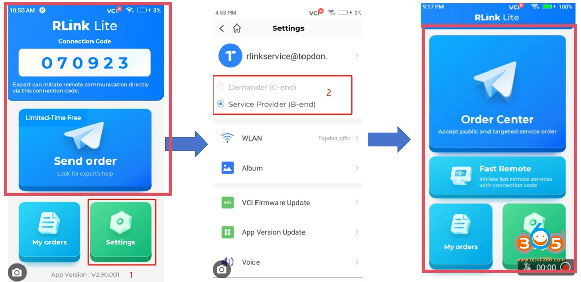 Topdon Rlink Lite remote diagnosis 2 Topdon Rlink Lite remote diagnosis 2