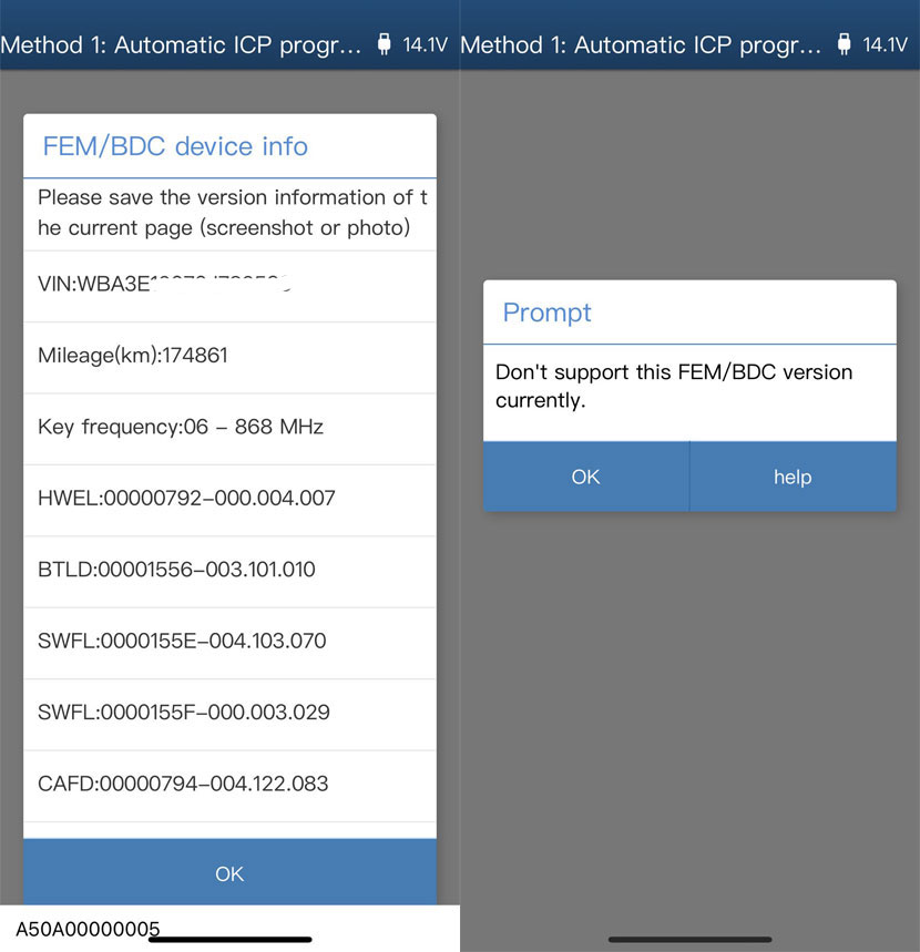 yanhua acdp bmw fem version not support